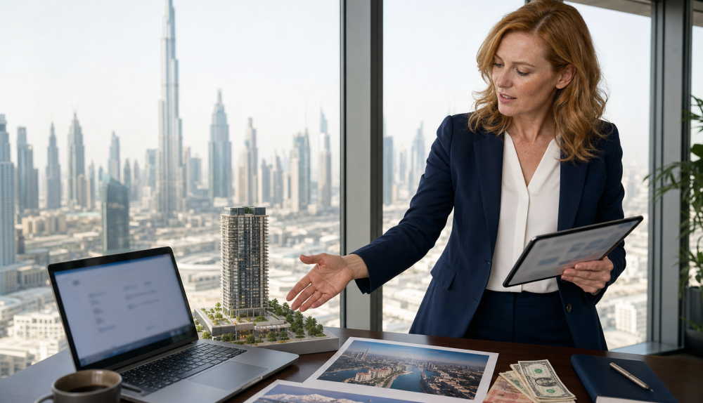 világpiaci ingatlanbefektetési lehetőségek – elemző Dubai panoráma és makett